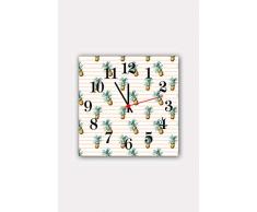 Bonamaison Horloge Murale en MDF, Multicolore, 30 x 30 cm