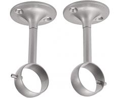 AmazonBasics Support de plafond réglable pour tringle à rideau, Lot de 2, Nickel
