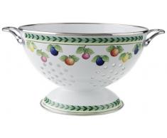 Villeroy & Boch French Garden Kitchen Passoire, 28,5x22,5x14 cm, Acier émaillé, Blanc/Multicolore
