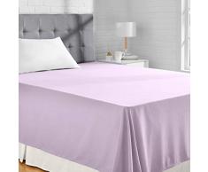 AmazonBasics Drap plane en microfibre, Violet (Lavander), 230 x 260 + 10 cm