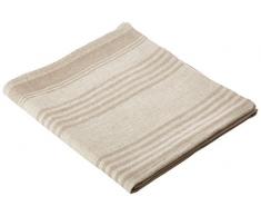 Linenme Serviette de Bain, 105 x 142 cm, Collection Linum, Motif œil-de-Perdrix et Rayures, Marron