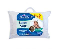 Bleu CÃ¢lin Lot de 2 Oreillers Rectangulaires Latex Soft, Blanc, 50x70 cm, OLSNL