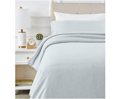 AmazonBasics Parure de lit avec housse de couette en microfibre chinÃ©e 135 x 200 cm, Turquoise clair