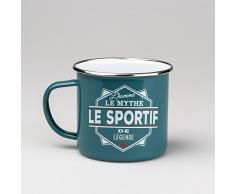 LES BONS GARS 04208000011 Tasse Sportif-04208000011, MÃ©tal, Bleu, 9,5 cm