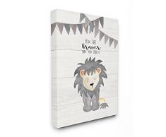Le Stupell Home Decor Collection You are Braver Lion surdimensionnÃ© DÃ©coration Murale tendue, Toile, Multicolore, 60.96Â x 154.84Â x 76.2Â cm