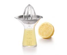 STEEL Acier Petite Presse-Agrumes avec doseur et passoire intÃ©grÃ©e, Argent