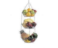 Kitchen Craft KCVEG Panier Suspendu pour Fruits et LÃ©gumes, Acier, Argent, 9 x 12 x 16 cm