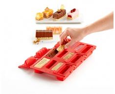 Lékué 3000097 Moule pour préparer 6 Mini bûche en Une Seule étape, Rouge
