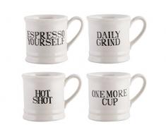 Creative Tops Creative Bake Stir It Up Tasses Ã Expresso, Blanc cassÃ©, 4Â piÃ¨ces