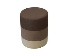 Rebecca Mobili Repose-Pieds Rond Beige, Pouf Rembourre Marron Sable Beige, Decoration Maison Salon â Dimensions: 45 x 35 x 35 cm (HxLxL) - Art. RE4532