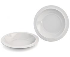 Ornamin Lot de 2 Assiettes Creuses Ã 22 cm Blanc MÃ©lamine (ModÃ¨le 505) / assiettes Ã dÃ®ner, assiettes Ã soupe, assiettes Ã pÃ¢tes