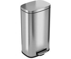 iTouchless Steel Step Trash Cane pédale de Cuisine en Acier Inoxydable pour Le Bureau, la Maison et la Cuisine, 8 Gal / 30 L, 8 Gal / 30 L