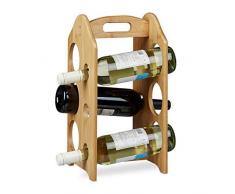 Relaxdays Porte-bouteilles de vin casier à vin étagère à bouteilles bambou HxlxP: 40 x 20 x 20 cm, nature