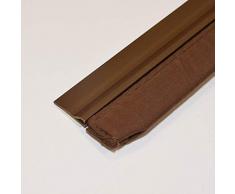 CONFORTEX 14022 Bas de Porte ADHESIF en PVC avec Un Mini Boudin en Textile, Brun, 100cm x 1cm x 5cm