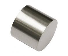 GARDINIA Embout de Tringle Ã Rideau, 2 PiÃ¨ces, SÃ©rie Chicago, DiamÃ¨tre de 200 mm, MÃ©tal, Finition en Acier Inoxydable