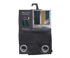 douceur dintÃ©rieur rideau a oeillets 140x240 cm occultant velours tropicaline anthracite