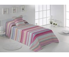 Secaneta Stilia Couvre-lit boutis imprimÃ© et thermoscellÃ© Printemps et Ã©tÃ© + Coussins Assortis Mysore 250 x 270 cm Multicolore 250 x 270 cm