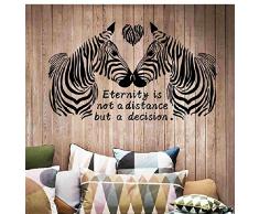 Mondial-Fete - Sticker adhésif Couple de zèbres pour léternité (60 x 98 cm)