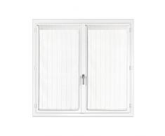Les Ateliers du Linge - 2 Rideaux - Rideau intÃ©rieur - Rideau dÃ©coration - Rideau Salon ou Chambre - Rideau Voilage - 100% Polyester - Blanc - 45 x 90 - Borsa