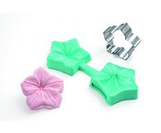 Silikomart 71.805.39.0096 Moule pour PÃ¢te Ã Sucre SLK805 PÃ©tunia Silicone Bleu Clair