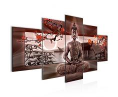 Tableau decoration murale Bouddha Feng Shui 200 x 100 cm - XXL Impression sur Toile Salon Appartment 5 Parties - prÃªt Ã accrocher - 503251a