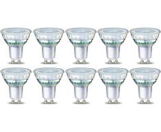 AmazonBasics Lot de 10 spots LED 4 W (équivalent 50 W) Culot GU10 Filament Transparent