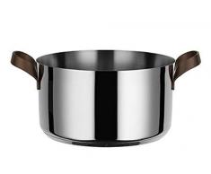 Alessi Edo Casserole à deux poignées en acier inoxydable 18/10 avec revêtement en PVD, marron