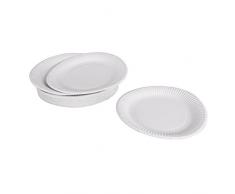 Viphome 6ASJ035BC 50 Assiettes en Carton 23cm-270grs, Blanc