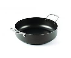 Domo D94TE3600 Chef Line - Casserole Professionnelle Grande (36 Cm) Poignées en Acier Riveté, Noir