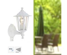 Brilliant 40297/05 Applique Murale ExtÃ©rieure avec DÃ©tecteur Crown 60 W E27 Blanc