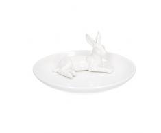 PORCELLANA Neiboschi Assiette avec Lapin, Porcelaine, Blanc, 0.1Â x 0.1Â x 0.1Â cm