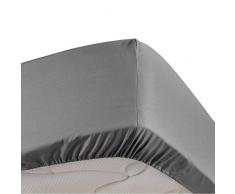 douceur dintérieur Percaline Drap Housse 2 Personnes, Anthracite, 160 x 200 CM