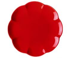 PORCELLANA Villadeifiori Plateau Rond, Porcelaine, Rouge, 0.1Â x 0.1Â x 0.1Â cm