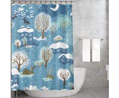 Bonamaison Rideau de Douche en Polyester Multicolore 155 x 220 cm