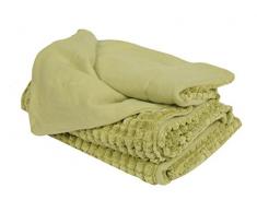 Plaid POPCORN - fantaisie à relief - 100% POLYESTER - OURSON - Vert F5 - 125 x 150