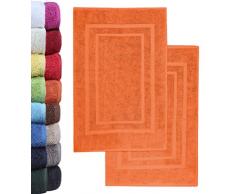 NatureMark Lot de 2 Tapis de Bain en éponge 100 % Coton Terre Cuite 50 x 80 cm