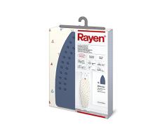 Rayen | Housse pour table Ã repasser avec support en silicone pour le fer | 3 Ã©paisseurs : mousse, molleton et tissu canevas | Gamme Especiales | 130x47 cm | Blanc avec triangles