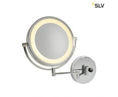 SLV Miroir Grossissant Orientable Lumineux VISSARDO | Acier/Verre Couleur Argent | Bras Mobile Orientable Inclinable | Salle de Bain Maquillage