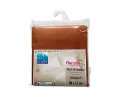 Nuit des Vosges 2225327 Caen Taie doreiller Flanelle Unie/Coton Marron 50 x 75 cm