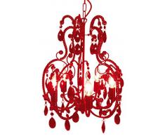 Naeve Leuchten 826921 Classic Chandelier Rouge Diamètre 42 cm x Hauteur 50 cm