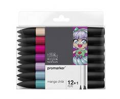 Winsor & Newton marqueur, Manga Chibi, Set de 12 + 1 blender
