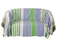 Fouta Futée Jeté de canapé en Coton fouta, Multicolore, 300x200 cm