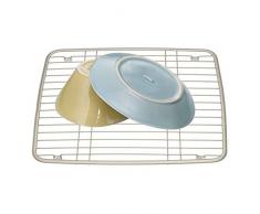 InterDesign Axis tapis évier - petit grille égouttoir en métal - protection évier pour lavabo - argenté mat