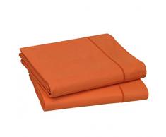 Blanc des Vosges Uni Percale Housse de couette Coton Paprika 260 x 240 cm