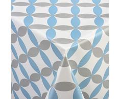 Venilia Blue Rectangle Nappe Luna Bleu Linge de Table Toile cirée Maintenance réduite hydrophobes, Polyester, PVC, rectangulaire, 140 x 200 cm, 55028, 140 x 200 cm