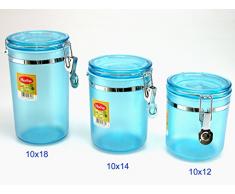 Home Frosty Bocal, 10Â x 12Â cm, Plastique, Bleu Clair/Acier