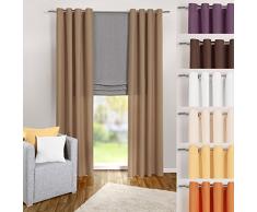 heimtexland Typ117 Rideau Ã Åillets en Microfibre avec Housse lÃ©gÃ¨re Marron Clair 245 x 140 cm