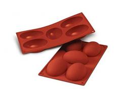 Silikomart 20.041.00.0060 SF041 Moule Forme Demi-Åufs 5 Cavités Silicone Terre Cuite