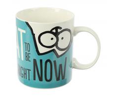 Puckator MUG276 Mug en porcelaine tendre Simons Cat bleu, Blanc, Noir, 12 x 8,5 x 9,5 cm