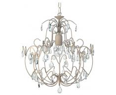 Tosel 14369 Suspension Pampilles Acier 100 W E27 Métal Rose